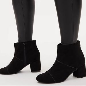 Torrid Black Suede Rhinestone Ankle Booties